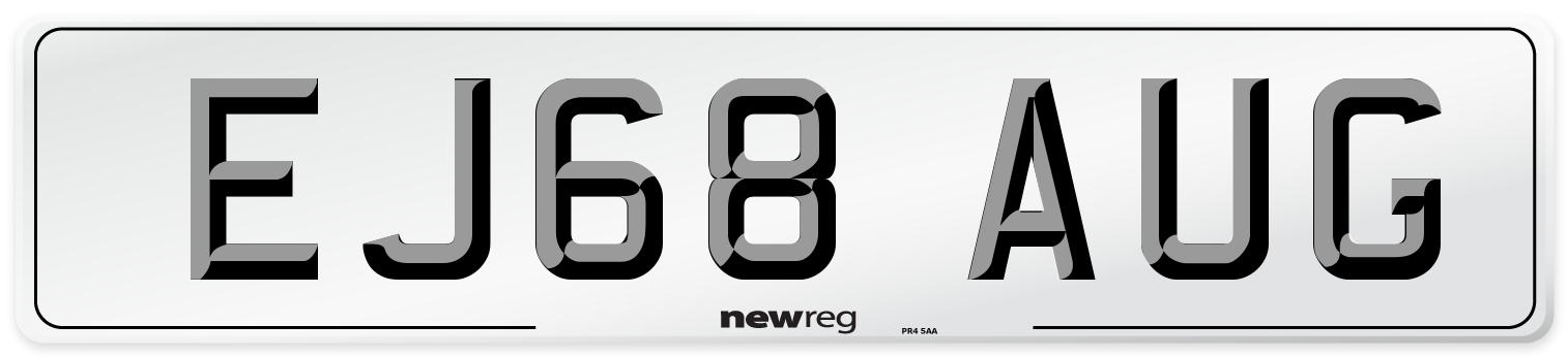 EJ68 AUG Number Plate from New Reg